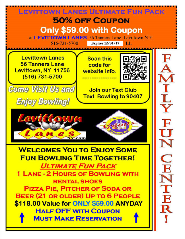 Bowling alley coupons