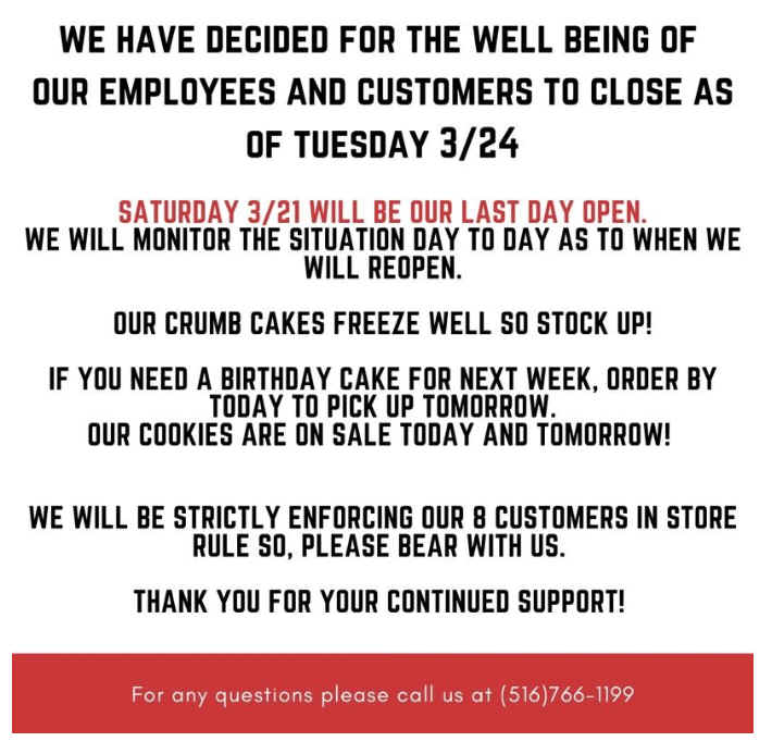 Long Island Bakery, Long Island Bakeries