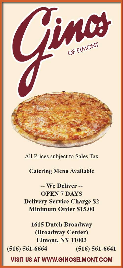 Ginos of Elmont, Pizza, Restaurant, Pizzeria