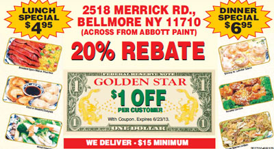 golden star chinese food menu