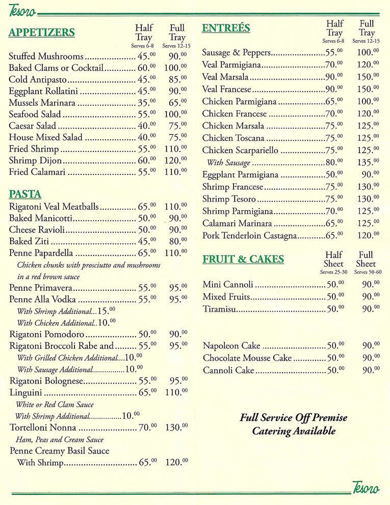 Tesoro Restaurant member of www