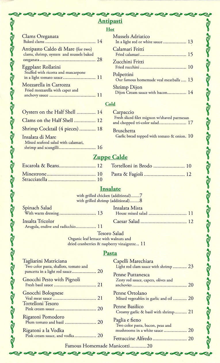 Tesoro Restaurant member of www