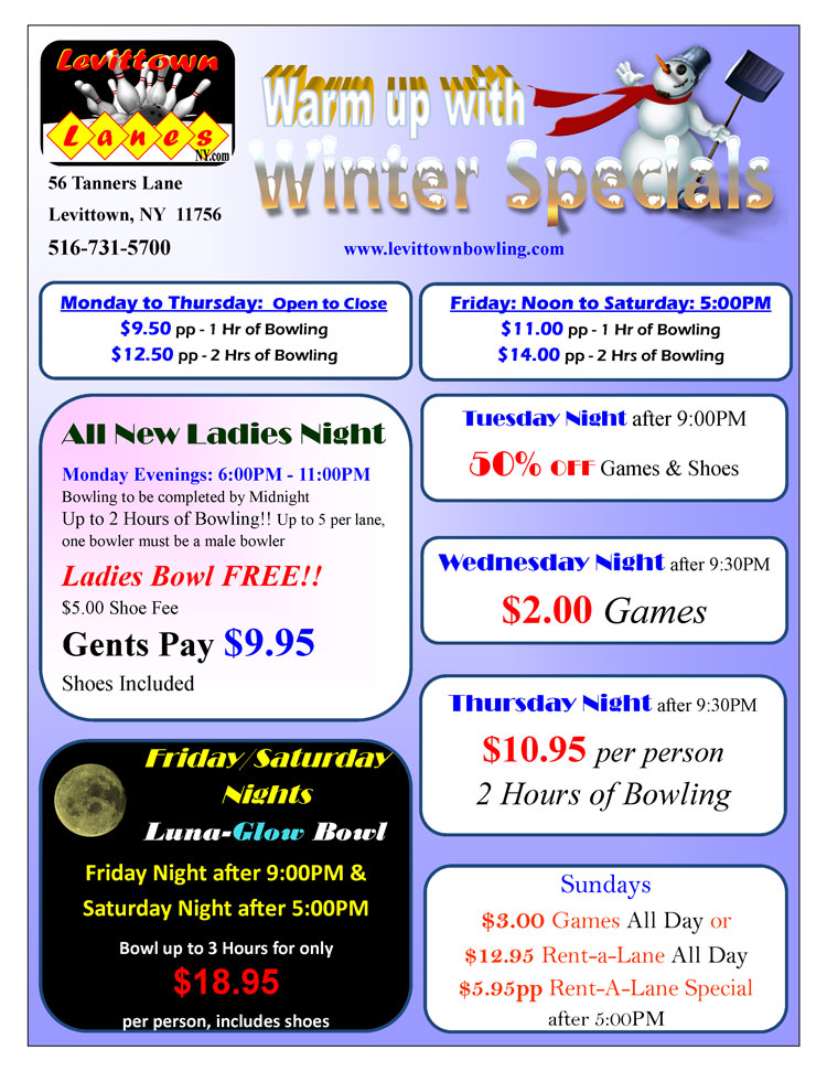 Levittown Lanes Long Island Nassau County Bowling Center