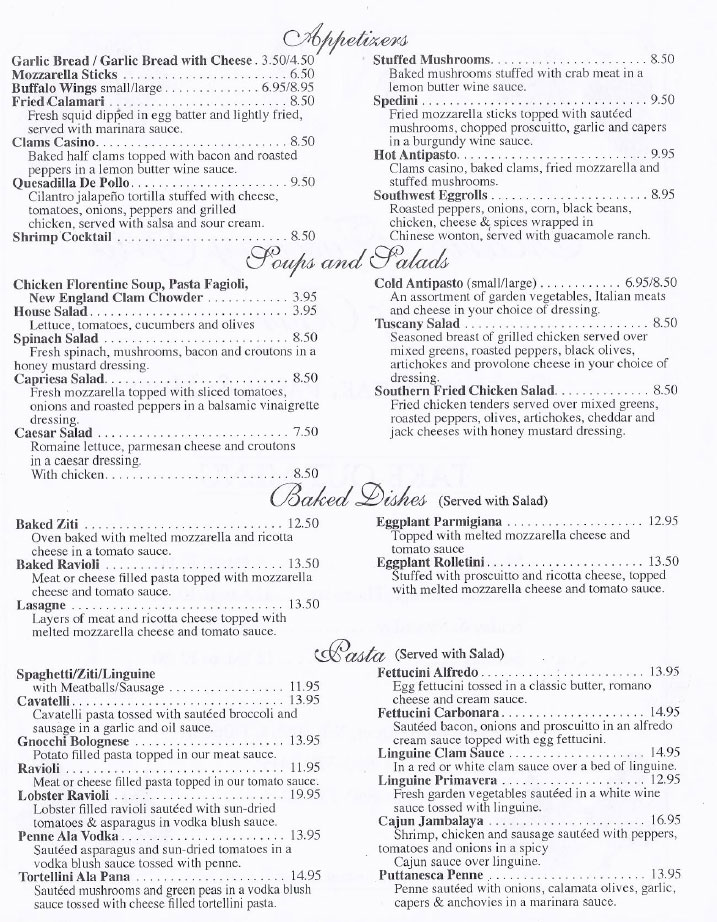 Marios Tuscany Grill, Pizza, Pizzeria